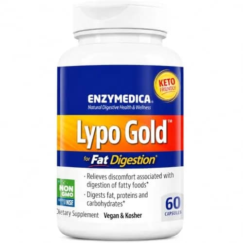 Enzymedica Lypo Gold - Enzyme Supplement for Fat Digestion - 60 Caps | Supports Fat & Vitamin Absorption thumbnail 1