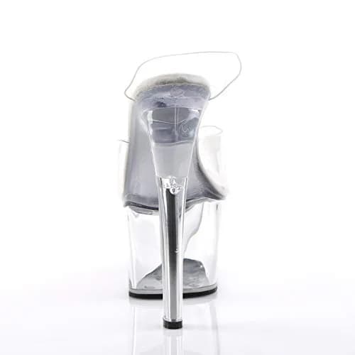 Pleaser Sky-302 Platform Slide Clear/Clear | 7" Heel, 2¾" Platform, Open Toe, Synthetic Vinyl thumbnail 7