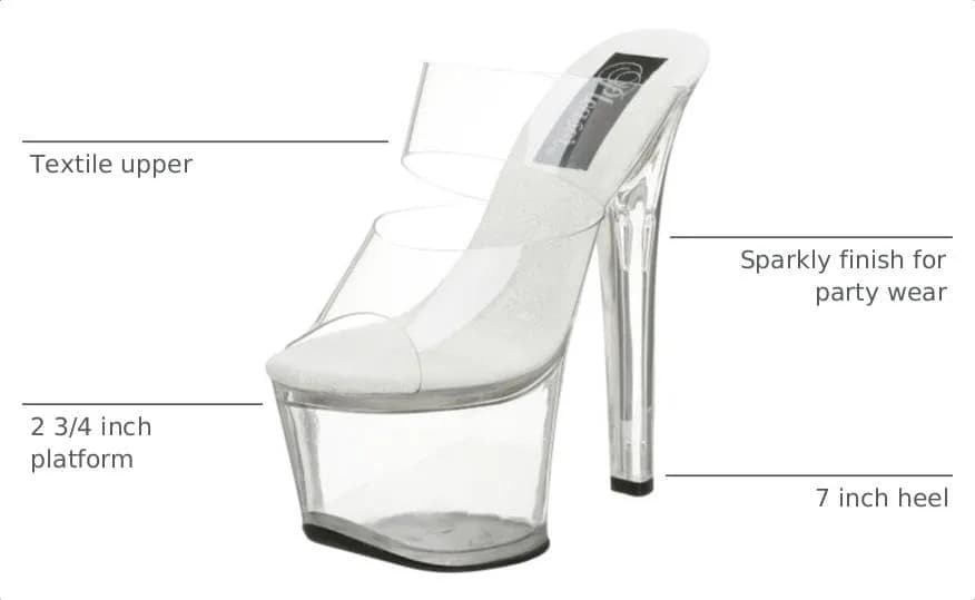 Pleaser Sky-302 Platform Slide Clear/Clear | 7" Heel, 2¾" Platform, Open Toe, Synthetic Vinyl thumbnail 3