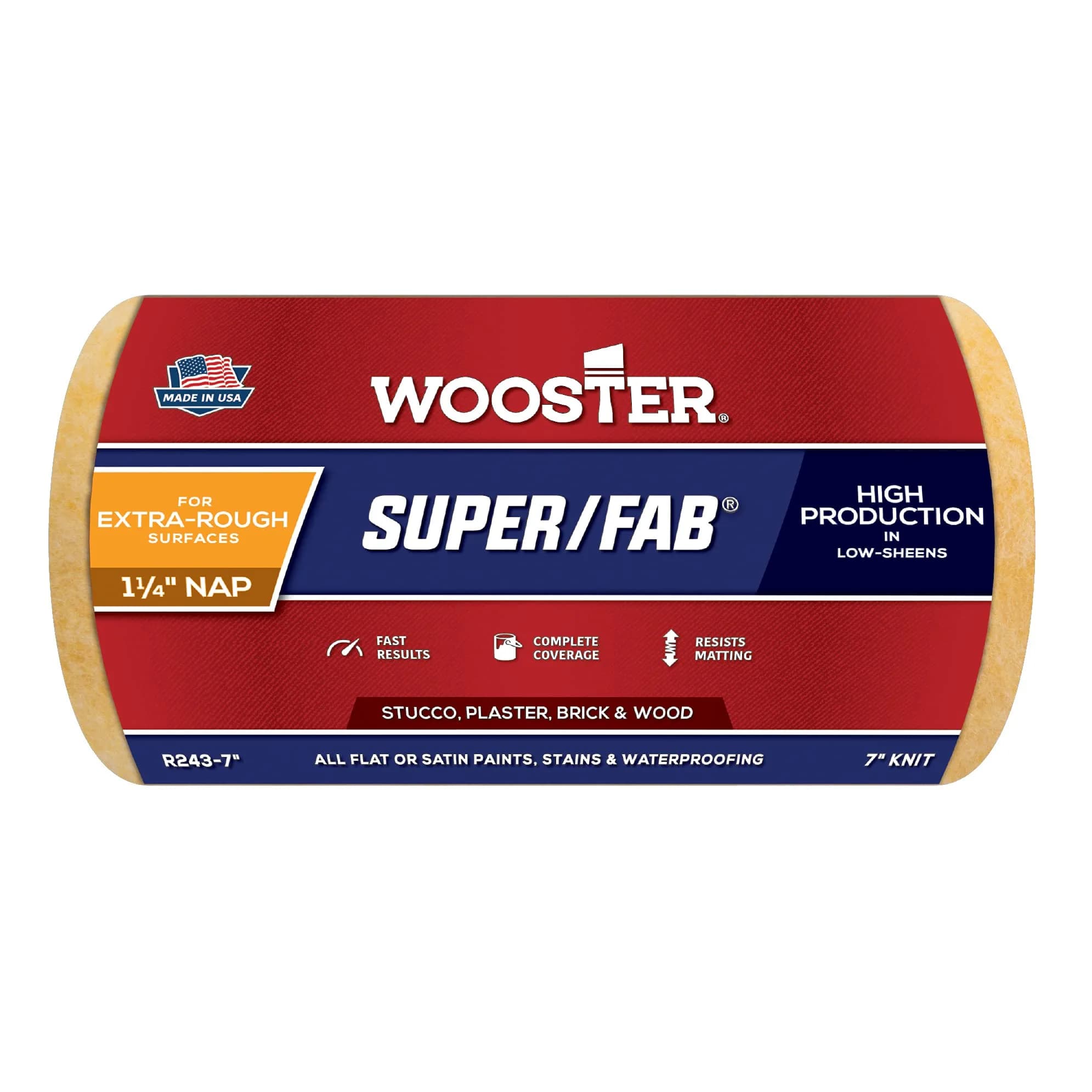 Wooster Super/Fab Roller Cover 1-1/4-Inch Nap 7-Inch | Professional Quality for All Paints - main product image