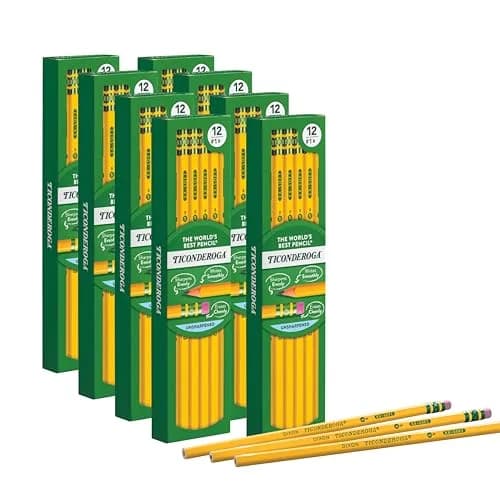 Ticonderoga Wood-Cased Pencils, Unsharpened, #2 HB Soft, Yellow, 96 Count | Smooth Writing Instrument for Students thumbnail 3