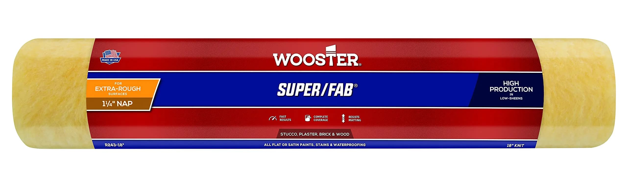 Wooster Super/Fab Roller Cover 18-Inch (45.7 cm) | Professional Quality for All Flat to Satin Paints - main product image