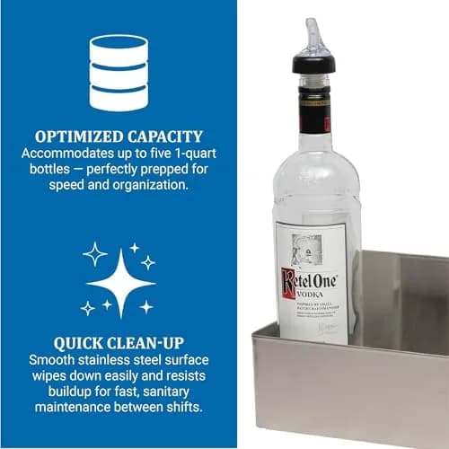 San Jamar Speed Rail Bottle Holder 5 Qt (21.2cm) | Organizes Quart & Liter Bottles for Quick Bar Service thumbnail 5