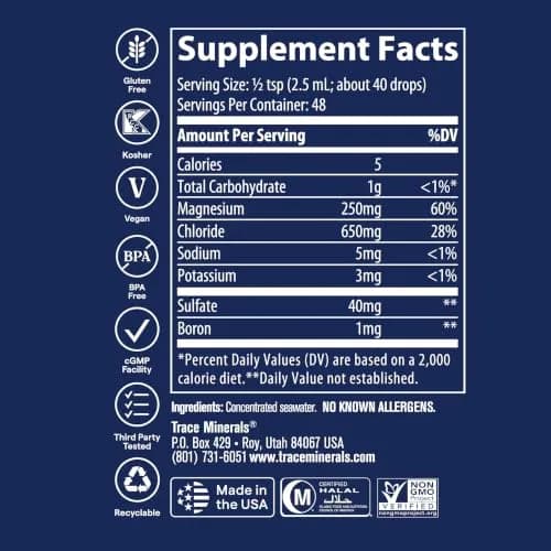 Trace Minerals ConcenTrace Mineral Drops 118ml (4 Fl Oz) | Ionic Minerals for Energy & Hydration thumbnail 3