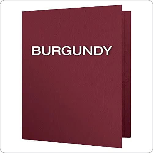Oxford Two Pocket Folders, Textured Paper, Burgundy, Letter Size, 25 Pack | Durable School & Office Organizer thumbnail 4