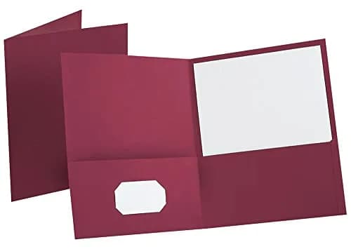 Oxford Two Pocket Folders, Textured Paper, Burgundy, Letter Size, 25 Pack | Durable School & Office Organizer thumbnail 2