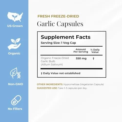 ECLECTIC INSTITUTE Garlic Capsules 50 CT | Heart & Immune Support, US Grown, Vegan, Gluten-Free thumbnail 8