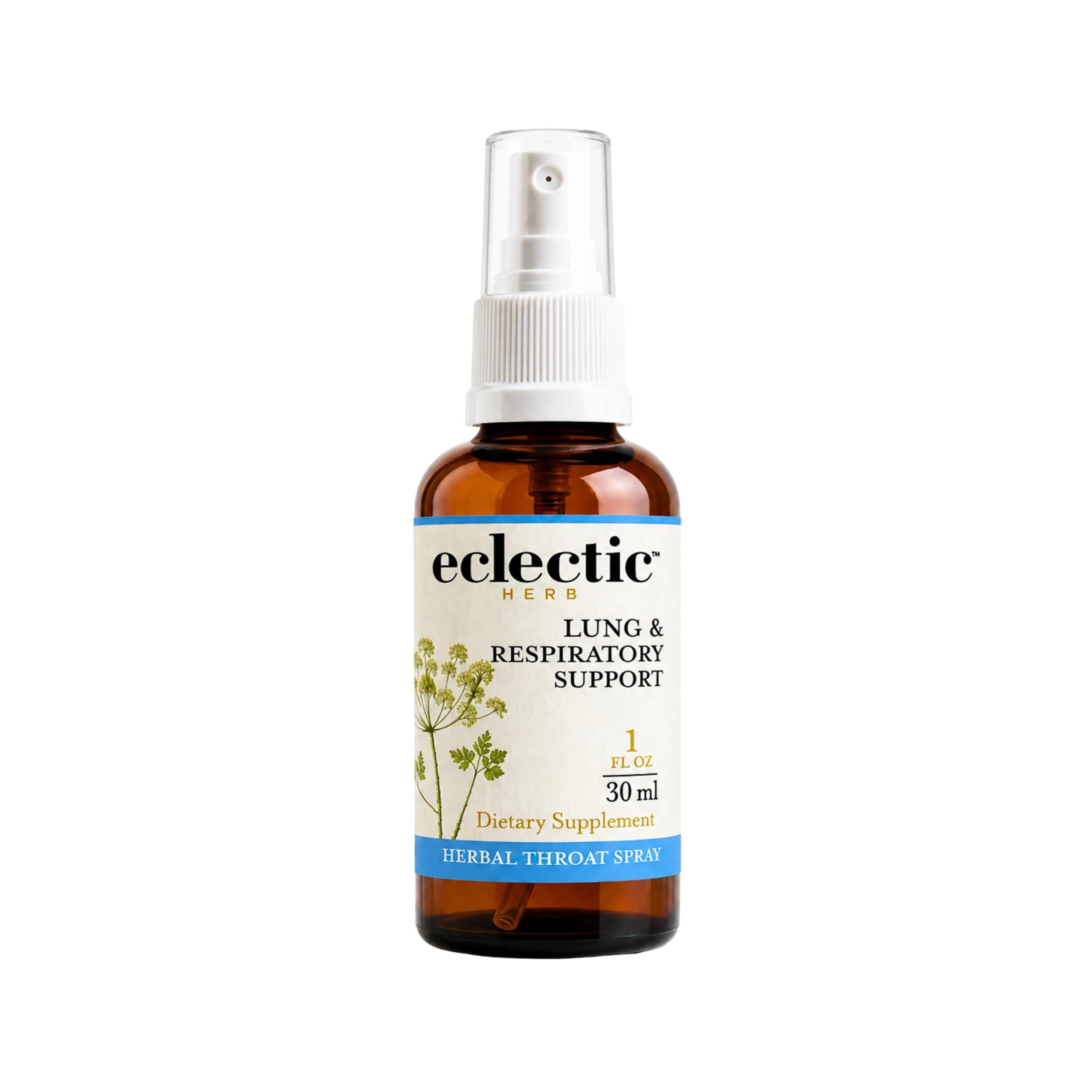 Eclectic Institute Lung & Respiratory Support Herbal Throat Spray | Natural, Vegan, Non-GMO (1 fl oz | 30 ml)