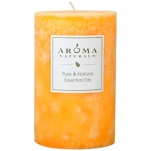 Aroma Naturals Lavender & Tangerine Pillar Candle 6.4cm x 10.2cm (2.5" x 4") | Relaxing Aromatherapy Scent thumbnail 1