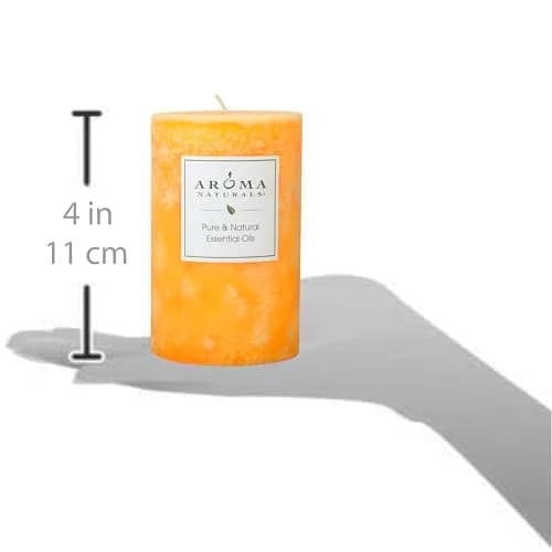 Aroma Naturals Lavender & Tangerine Pillar Candle 6.4cm x 10.2cm (2.5" x 4") | Relaxing Aromatherapy Scent thumbnail 3