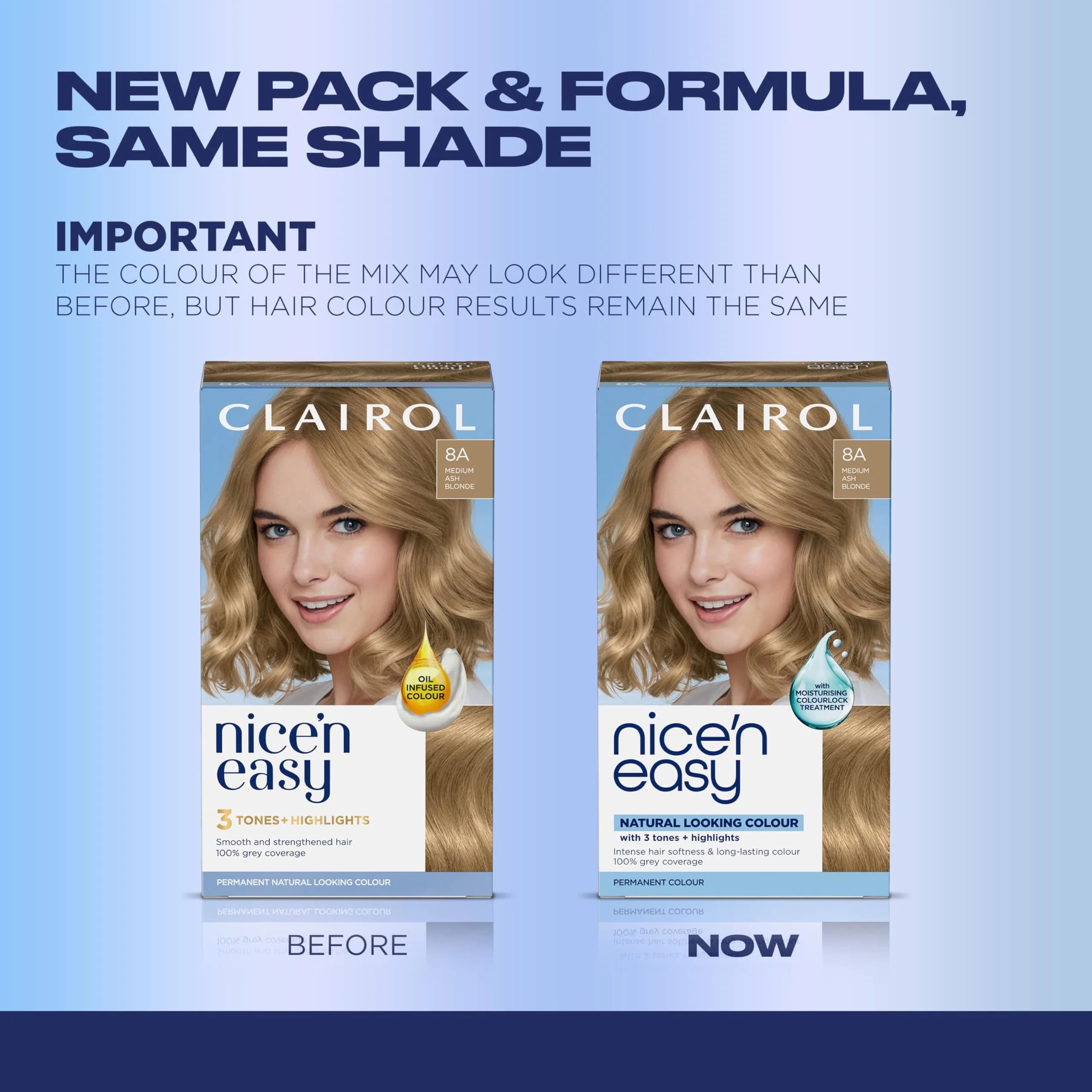 Clairol Nice'n Easy Permanent Hair Dye 8A Medium Ash Blonde 185ml (6.26 Fl Oz) | 100% Gray Coverage - view 2