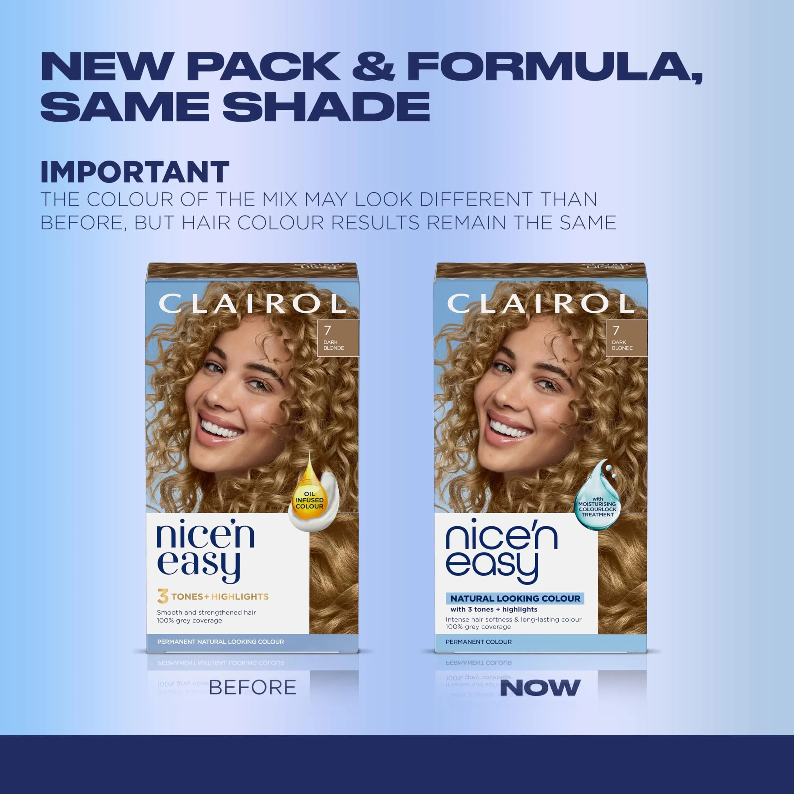Clairol Nice'n Easy Permanent Hair Dye - 7 Dark Blonde, Single Pack (6.26 Fl Oz) for 100% Gray Coverage - view 2