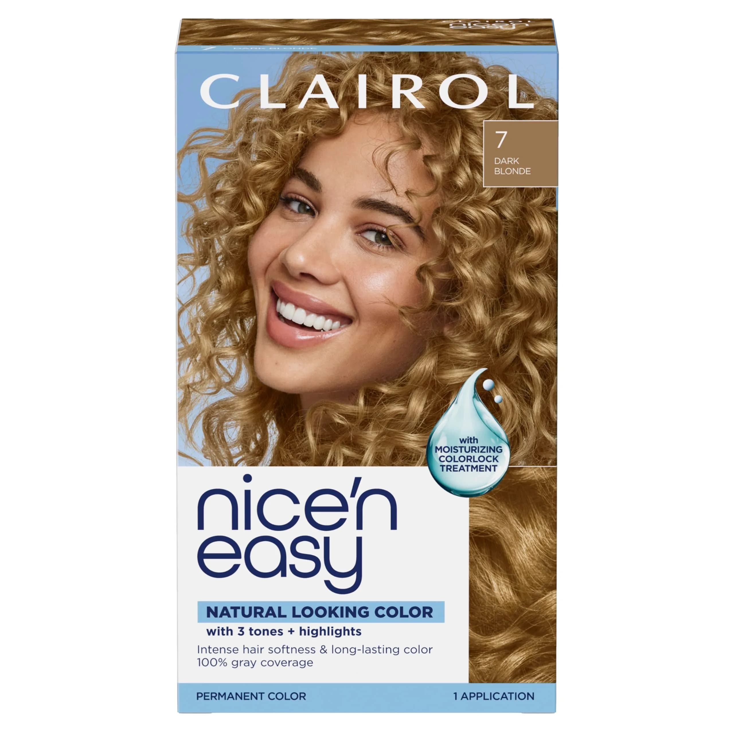 Clairol Nice'n Easy Permanent Hair Dye 7 Dark Blonde 3-Pack | 100% Gray Coverage — 7 Dark Blonde / 6.26 Fl Oz