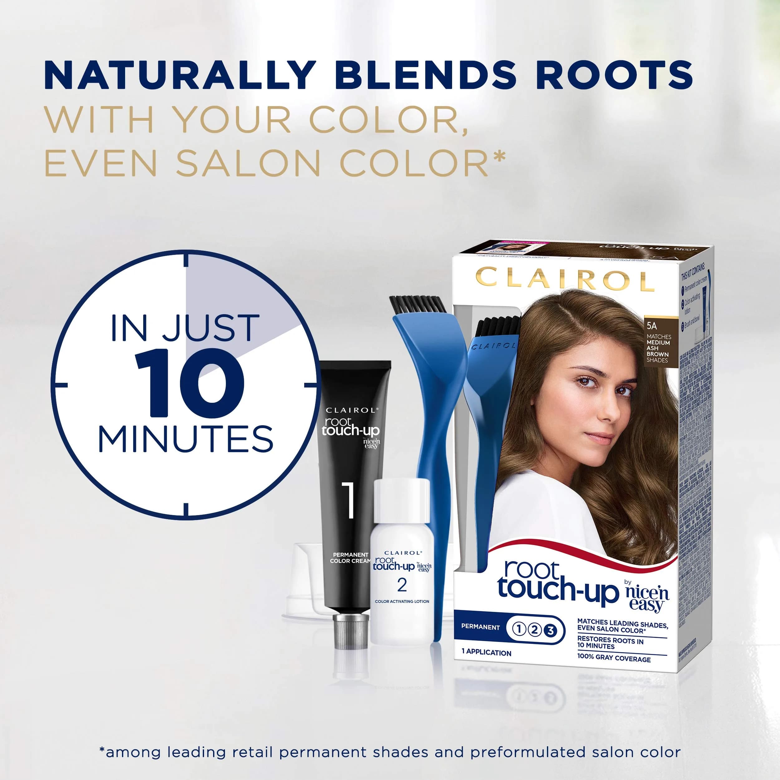 Clairol Root Touch-Up Permanent Hair Color Creme, 6 Light Brown, 1 Count | Blends Salon Shades in 10 Minutes - view 8