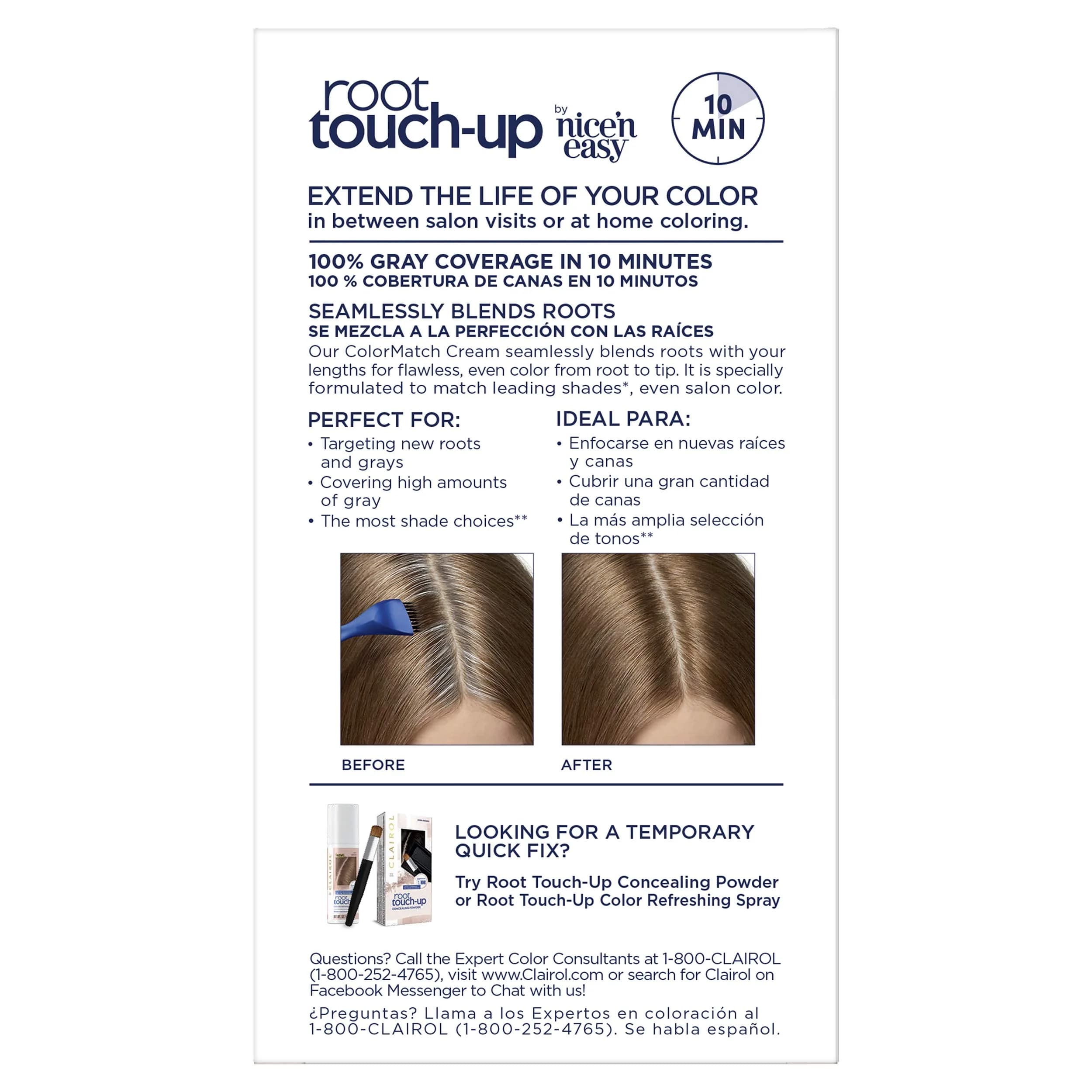 Clairol Root Touch-Up Permanent Hair Color Creme, 6 Light Brown, 1 Count | Blends Salon Shades in 10 Minutes - view 2