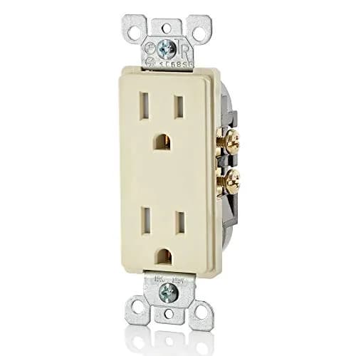Leviton 15 Amp Decora Tamper-Resistant Duplex Electrical Wall Outlet, T5325-I, Ivory | Child-Safe, Durable, Grounded thumbnail 2