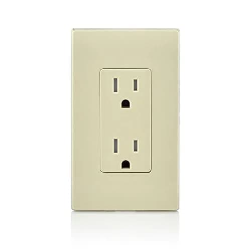 Leviton 15 Amp Decora Tamper-Resistant Duplex Electrical Wall Outlet, T5325-I, Ivory | Child-Safe, Durable, Grounded thumbnail 3