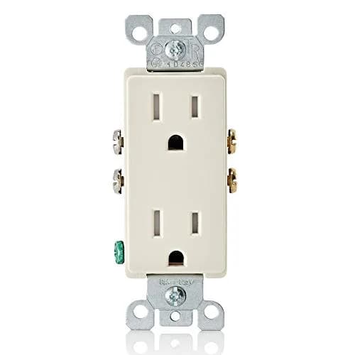 Leviton 15 Amp Decora Tamper-Resistant Duplex Electrical Wall Outlet, Light Almond | Child-Safe, Long-Lasting, UL Listed thumbnail 1