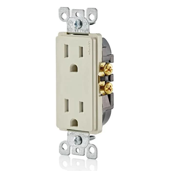 Leviton 15 Amp Decora Tamper-Resistant Duplex Electrical Wall Outlet, Light Almond | Child-Safe, Long-Lasting, UL Listed thumbnail 3