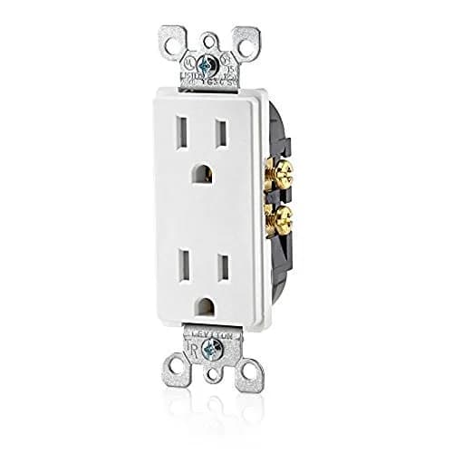 Leviton 15 Amp Decora Tamper-Resistant Duplex Electrical Wall Outlet, T5325-W, White | Child-Safe, Long-Lasting, UL & CSA Certified thumbnail 1