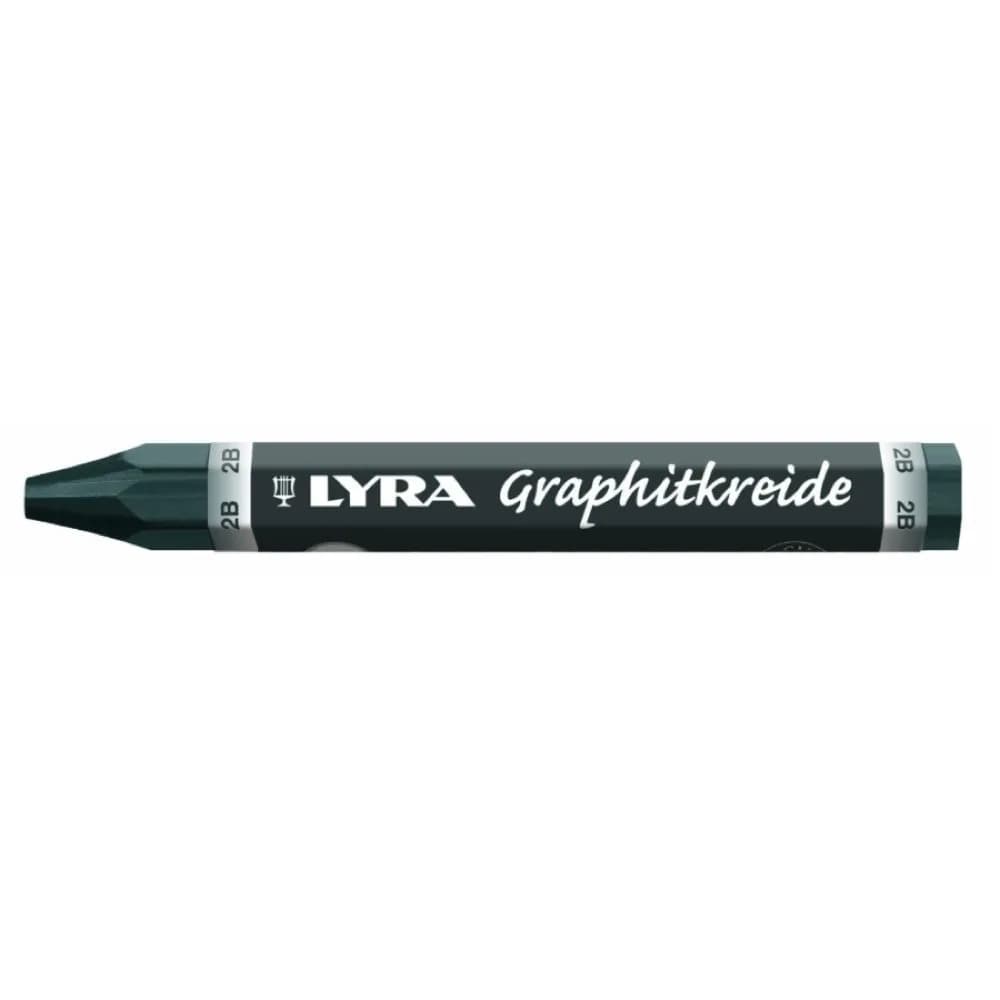Lyra Graphite Crayons 2B Hardness, 114mm Length, Black | Set of 12, Non-Water Soluble