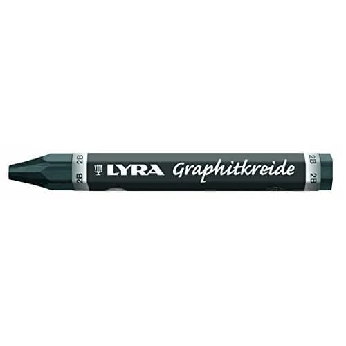 Lyra Graphite Crayons 2B Hardness, 114mm Length, Black | Set of 12, Non-Water Soluble thumbnail 1