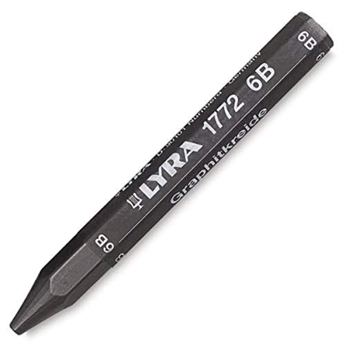 Lyra Graphite Crayons 6B Hardness Black 12 Count (114mm x 13mm) | Non-Toxic Art Supplies