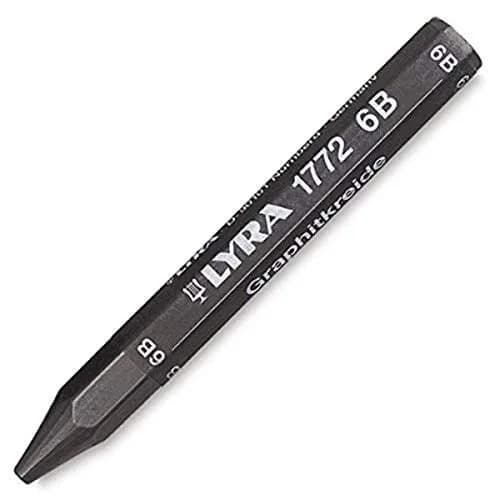 Lyra Graphite Crayons 6B Hardness Black 12 Count (114mm x 13mm) | Non-Toxic Art Supplies thumbnail 1