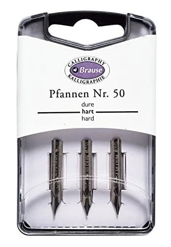 Brause Pfannen 50 Nibs 3 Pack, Clear | German-Made Calligraphy Nibs for Script Writing thumbnail 1