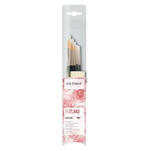 da Vinci Watercolor Series 5230 Nova Paint Brush Set, Synthetic with Vegetable Oil Brush Soap, Multiple Sizes (5 Brushes) thumbnail 1