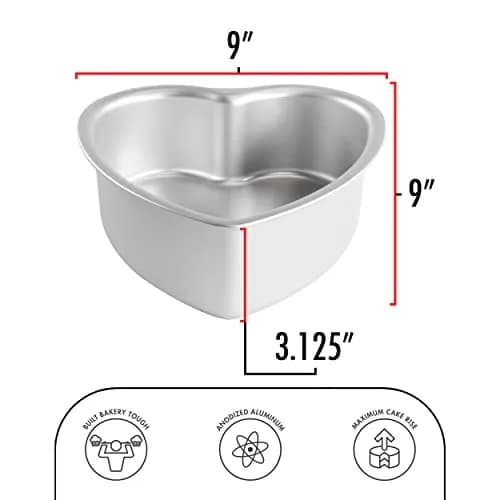 Fat Daddio's PHT-83 Anodized Aluminum Heart Cake Pan, 8 x 3 Inch | Deep, Durable Bakeware for Special Occasions thumbnail 3