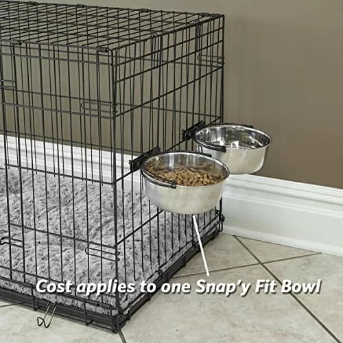MidWest Homes for Pets Snap'y Fit Stainless Steel Pet Bowl 296ml (10 Ounces) | Secure Crate Mount for Small Dogs & Cats thumbnail 3