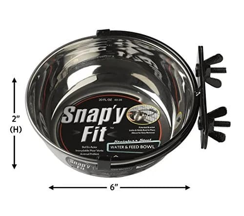 MidWest Homes for Pets Snap'y Fit Stainless Steel Pet Bowl 20 oz (591 ml) | Secure Crate Mount, Rust-Resistant thumbnail 4