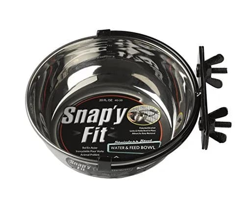 MidWest Homes for Pets Snap'y Fit Stainless Steel Pet Bowl 20 oz (591 ml) | Secure Crate Mount, Rust-Resistant thumbnail 1