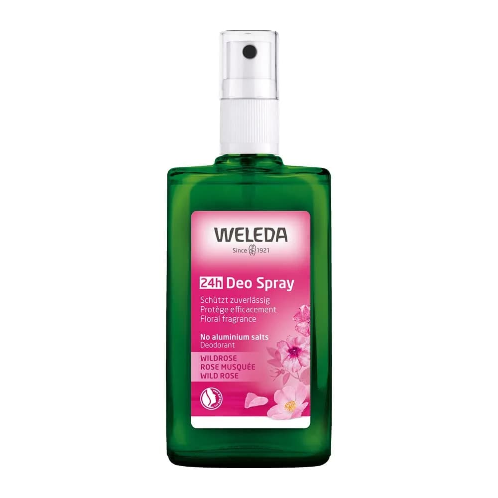 Weleda Wild Rose 24h Deodorant Spray 100ml (3.4 Fl Oz) | Natural Odor Control - main product image