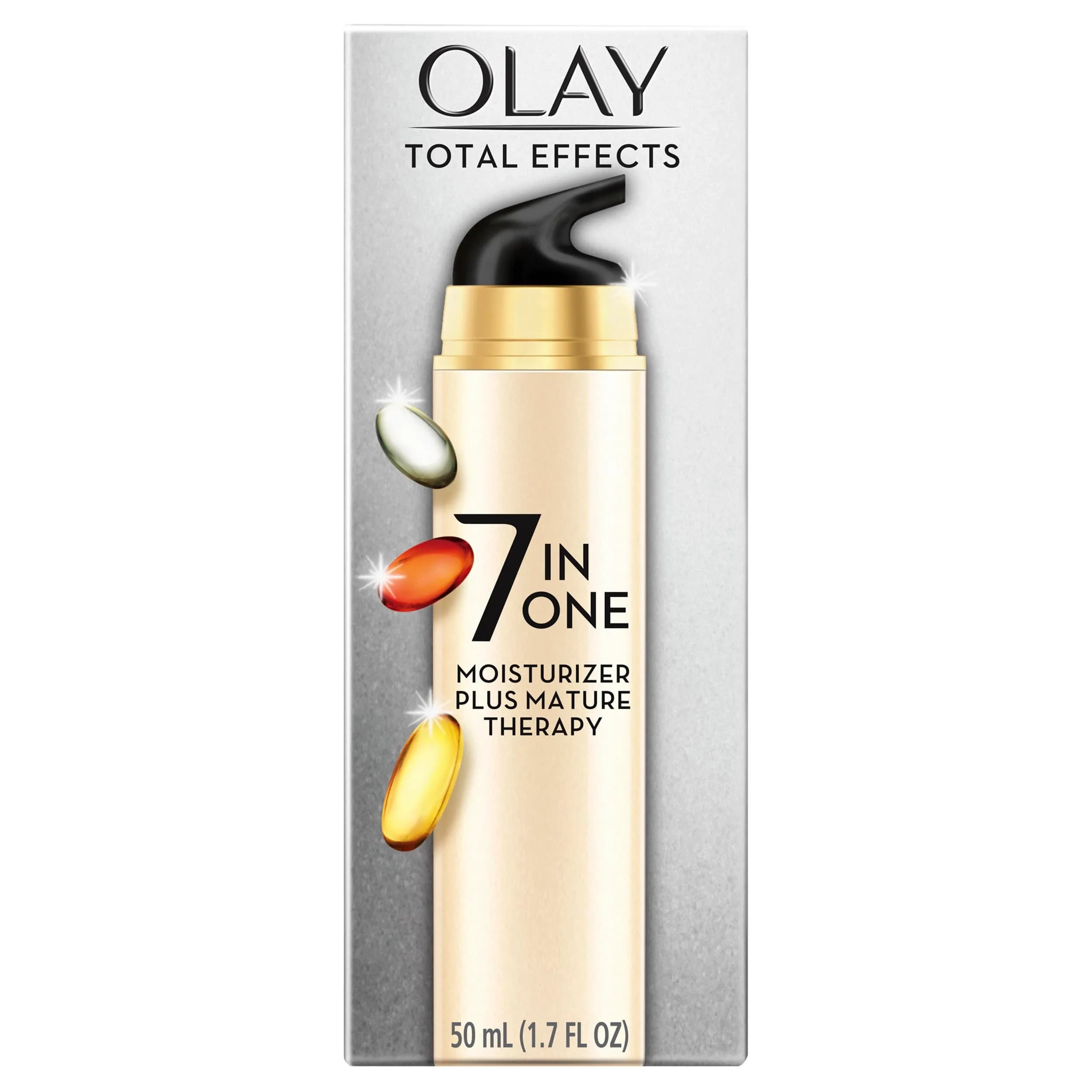 Olay Total Effects 7-In-1 Face Moisturizer Plus Mature Therapy, Beige, 50ml | Visibly Younger Skin