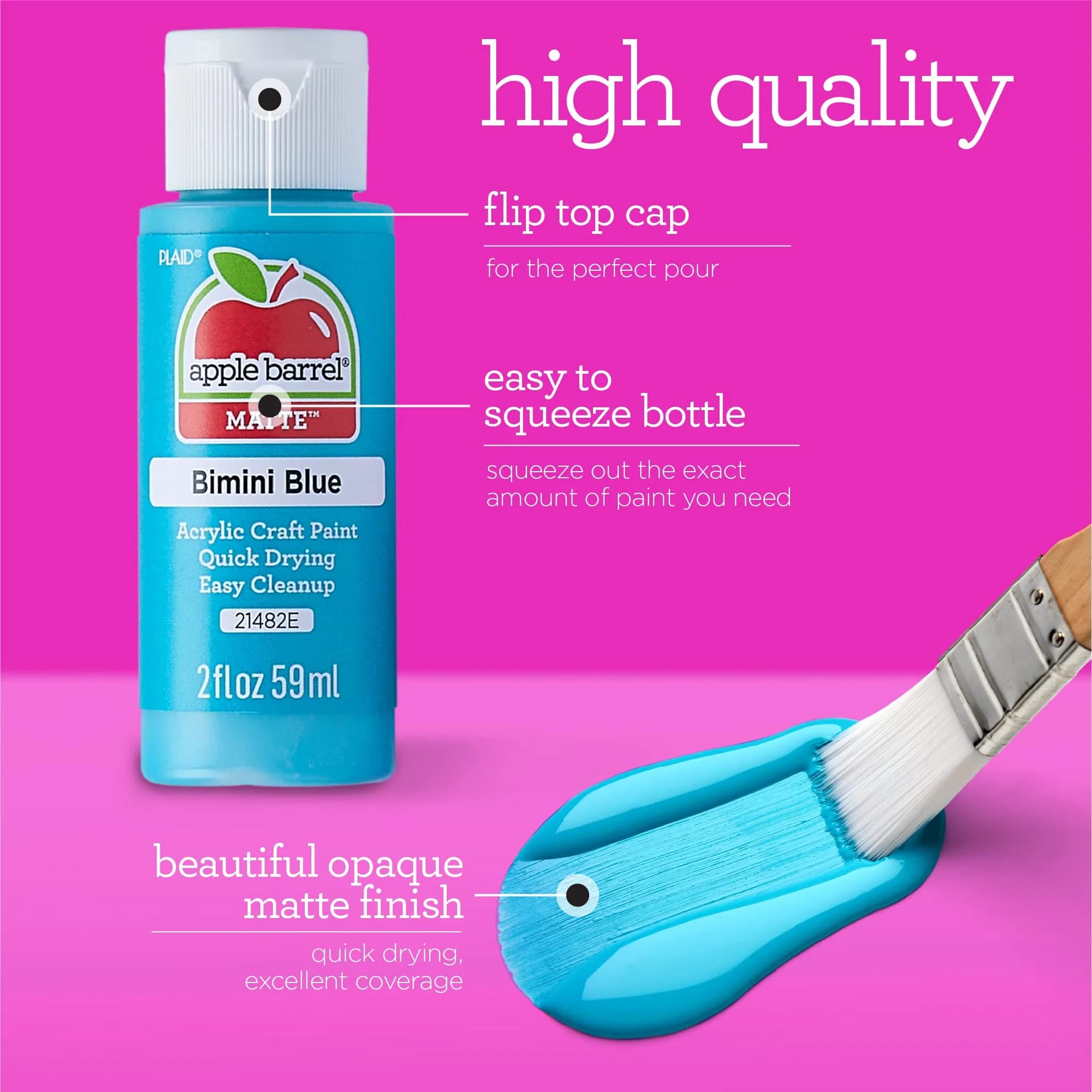 Apple Barrel Acrylic Paint Yellow 59ml (2 fl Oz) | Non-Toxic & Water-Based Craft Paint - view 5