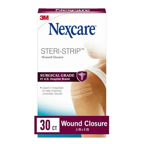 Nexcare Steri-Strip Wound Closure Strips 0.25-in x 4-in (30 Count) | Hypoallergenic Adhesive for Minor Wounds thumbnail 1