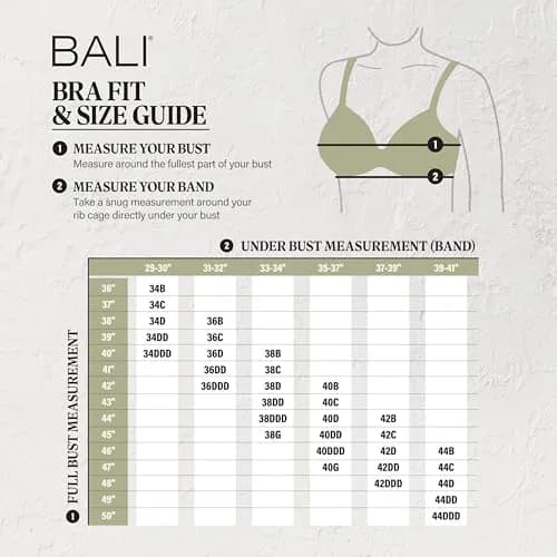 Bali Womens Passion For Comfort Minimizer Underwire Bra, WHITE, 36DD | Supportive Fit & Smoothing Support thumbnail 6