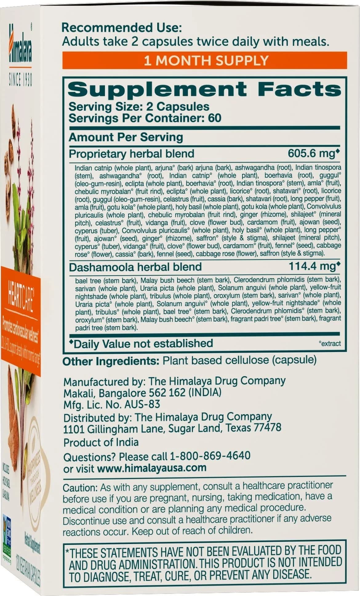 Himalaya HeartCare Cardiovascular Wellness Supplement 720 mg 120 Capsules | Supports Heart Health & Normal Cholesterol - view 2