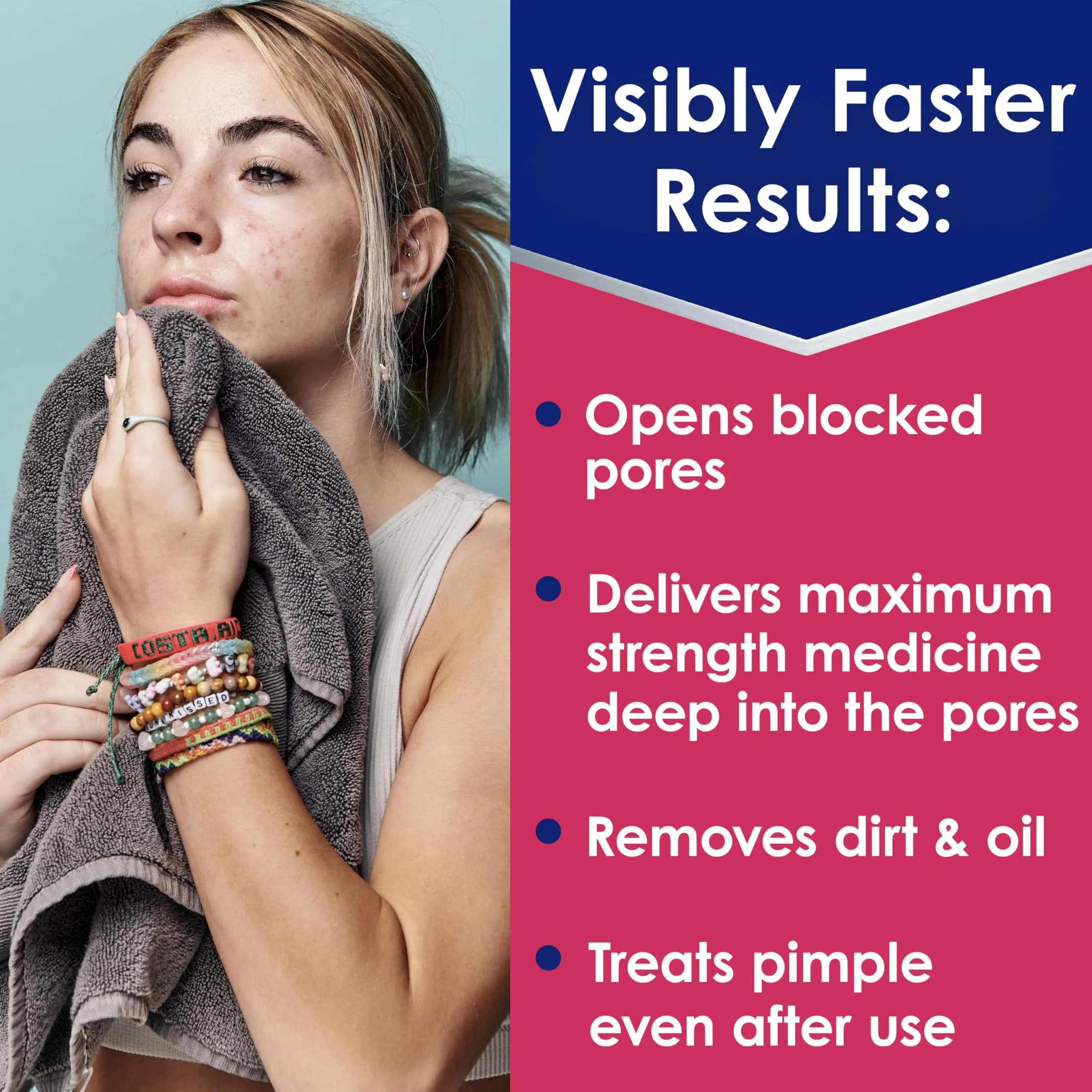 Clearasil Rapid Rescue Deep Treatment Acne Face Pads, Maximum Strength 2% Salicylic Acid, 90 Count - view 2