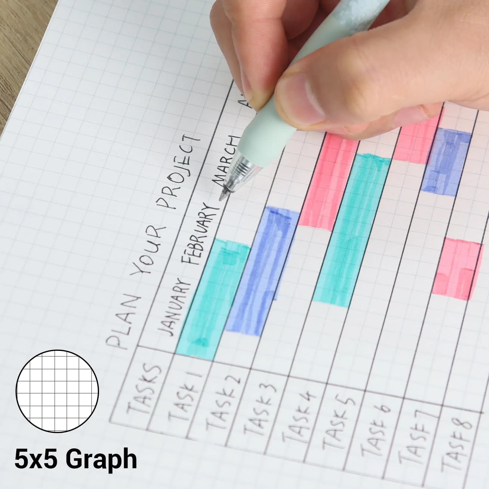 KOKUYO Campus Loose Leaf Paper B5 5mm Graph 50 Sheets 75 GSM Sarasara Smooth Writing 26 Holes | Japan Import - view 3
