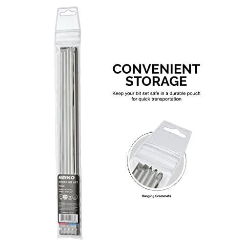 NEIKO Extra Long 12-Inch Phillips and Slotted Screwdriver Bit Set | 5-Piece | 30.48 cm (12 Inch) | Cr-V Steel | 1/4-Inch Hex Shank thumbnail 5