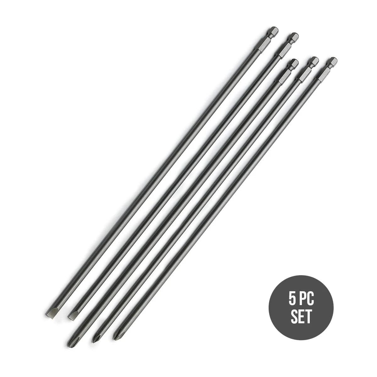 NEIKO Extra Long 12-Inch Phillips and Slotted Screwdriver Bit Set | 5-Piece | 30.48 cm (12 Inch) | Cr-V Steel | 1/4-Inch Hex Shank - view 6