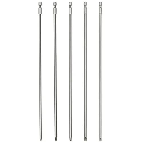 NEIKO Extra Long 12-Inch Phillips and Slotted Screwdriver Bit Set | 5-Piece | 30.48 cm (12 Inch) | Cr-V Steel | 1/4-Inch Hex Shank thumbnail 1