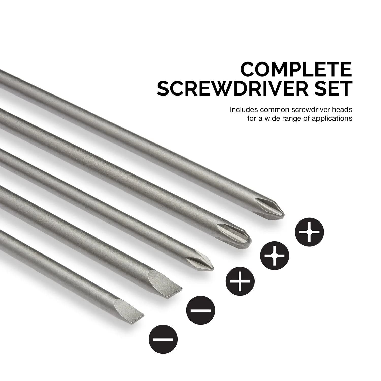 NEIKO Extra Long 12-Inch Phillips and Slotted Screwdriver Bit Set | 5-Piece | 30.48 cm (12 Inch) | Cr-V Steel | 1/4-Inch Hex Shank - view 4