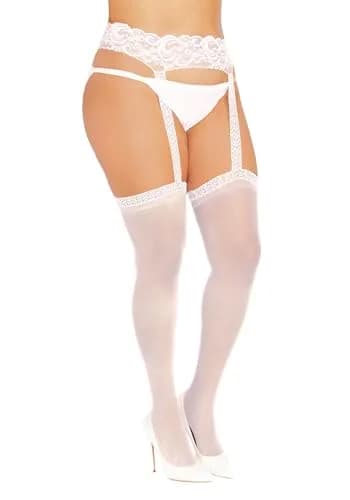 Dreamgirl Sheer Thigh High Pantyhose Hosiery with Comfort Lace Top | Elegant & Comfortable (70-120 chars) thumbnail 1