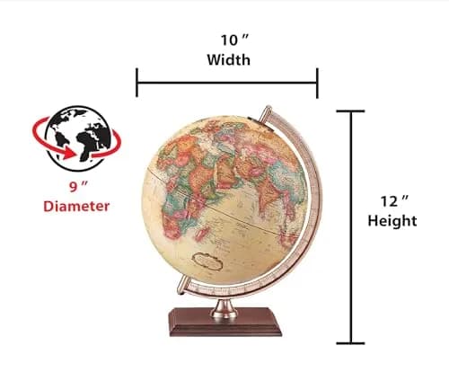 Replogle Globes Forester Globe 9-Inch Diameter Antique Ocean Raised Relief thumbnail 2