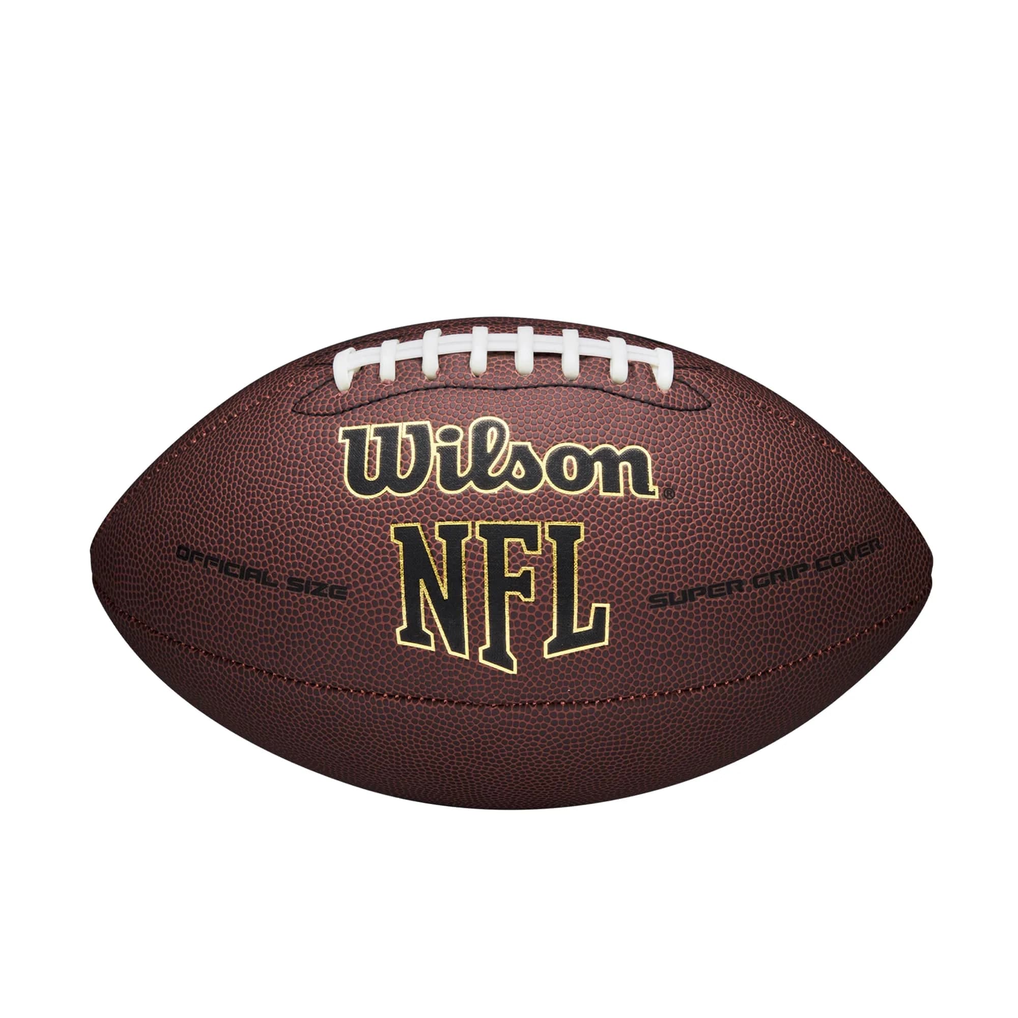 Wilson NFL Super Grip Composite Football - Junior Size, Brown | Official NFL Lacing — Official Size (High School & College; Ages 14+)
