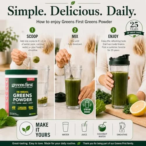 Greens First Original Greens Powder, Berry, 8.96 Ounce (Pack of 1) | 49 Superfoods & Gut Support thumbnail 7